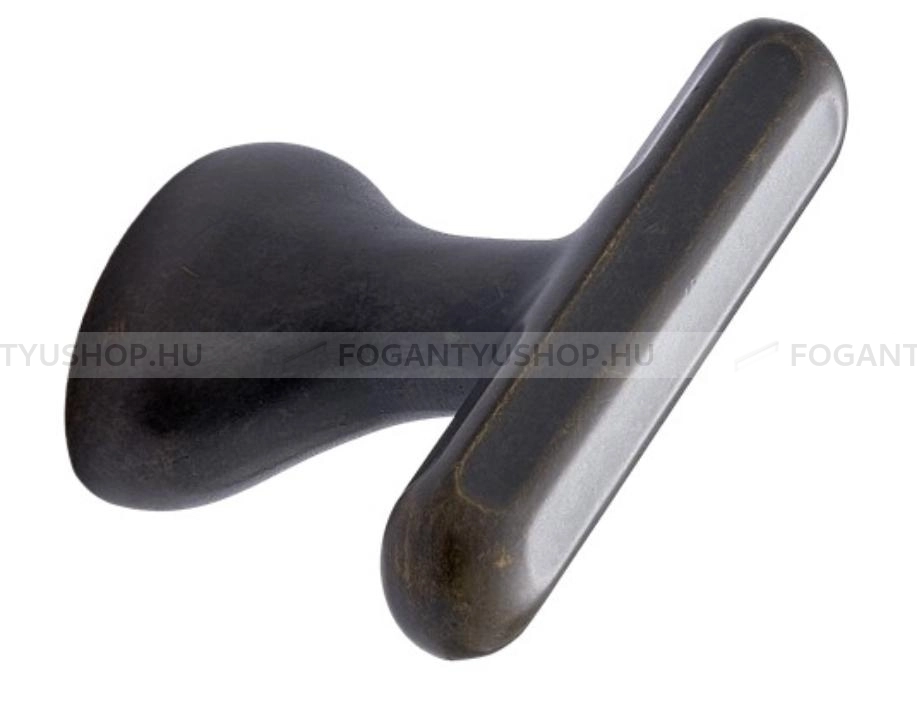 FURNIPART Gombfogantyú - MERCURY KNOB 16 - furattáv 16 mm - Sötét antik barna  - Zamak fém ötvözet - Antikolt, vintage fém gombfogantyú (szögletes, kerek)