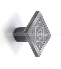 RUJZ DESIGN Gomb fogantyú - 1 furatos - 826.30c - Vintage koptatott fekete - Zamak fém ötvözet