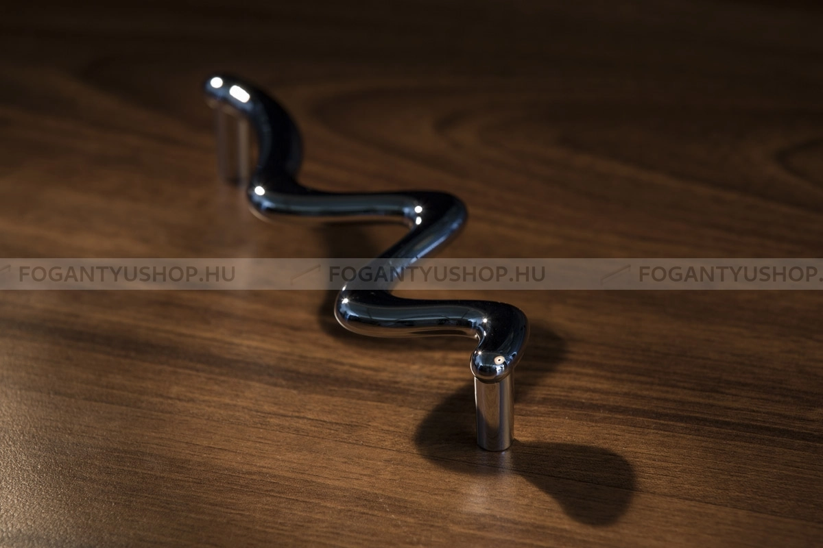RUJZ DESIGN Bútor fogantyú - 128 306.08 - furattáv 128 mm - Fényes króm Cr - Zamak fém ötvözet - Egy méretben gyártott fém bútorfogantyú
