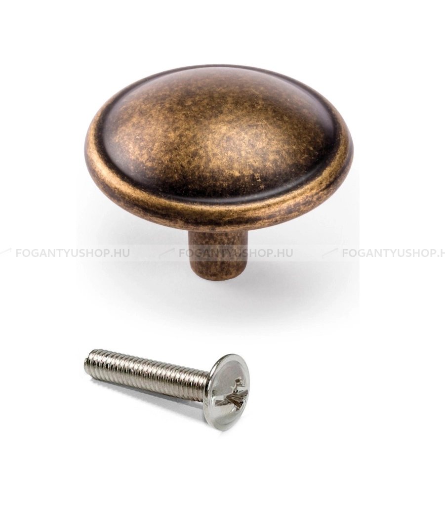 EMUCA-Fogantyu-MALI---Antik-patina-barna---Antikolt-vintage-fem-gombfogantyu-(szogletes-kerek)
