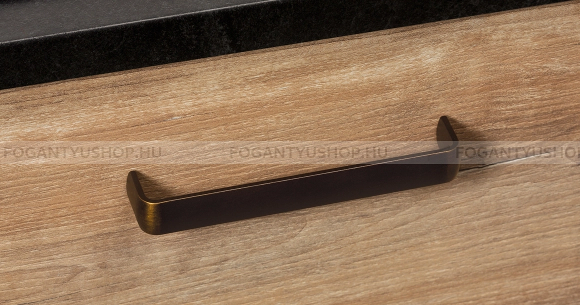 VIEFE Bútor fogantyú - MITO 160 - furattáv 160 mm - Antik patina barna MsPatL - Zamak fém ötvözet - Klasszikus, vintage, antik fém bútorfogantyú