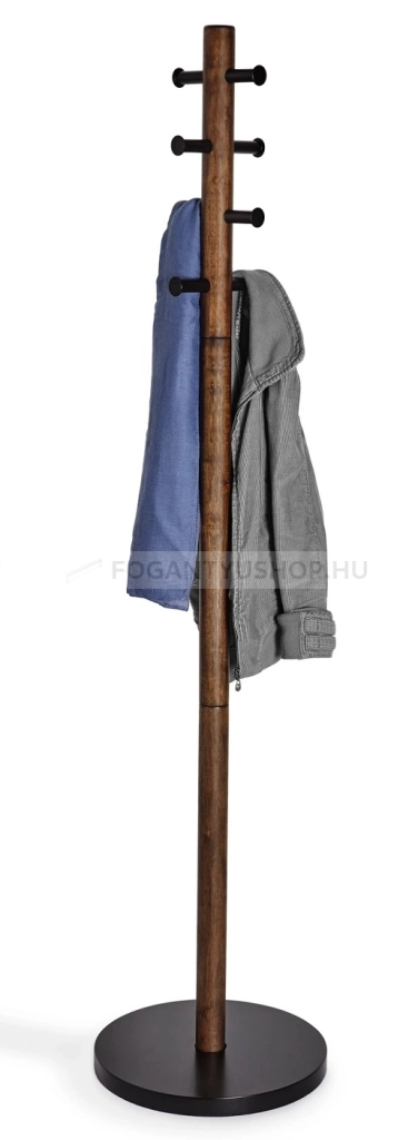UMBRA Kabátakasztó - PILLAR - Barna, Fekete - Fa, Fém - Álló fogas