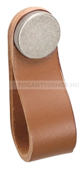 VIEFE Fogantyú Fogantyú FLEXA KNOB - 1 furatos - Antik ezüst - Világosbarna bőr - Zamak fém ötvözet - Bőr - Bőrrel  - 1 furatos -  - Zamak fém ötvözet - Bőr