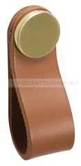 VIEFE Fogantyú Fogantyú FLEXA KNOB - 1 furatos - Szálcsiszolt sárgaréz I. - Világosbarna bőr - Zamak fém ötvözet -  - 1 furatos -  - Zamak fém ötvözet - Bőr