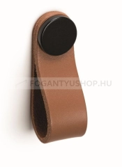 VIEFE Fogantyú Fogantyú FLEXA KNOB - 1 furatos - Festett fekete - Világosbarna bőr - Zamak fém ötvözet - Bőr - Bőrr - 1 furatos -  - Zamak fém ötvözet - Bőr