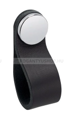 VIEFE Fogantyú Fogantyú FLEXA KNOB - 1 furatos - Fényes króm - Fekete bőr  - Zamak fém ötvözet - Bőr - Bőrrel kombi - 1 furatos -  - Zamak fém ötvözet - Bőr