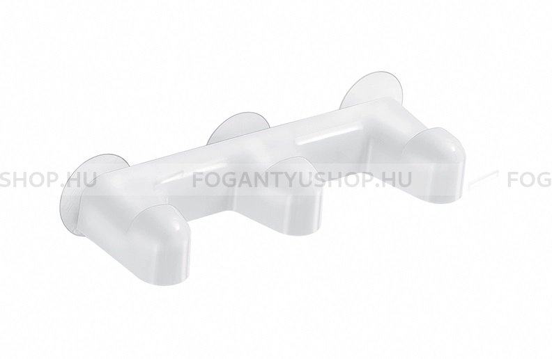 GEDY Fogas - JUNIOR Fürdőszobai 3 akasztóval - Fehér - Műanyag - Fürdőszobai fali fogas