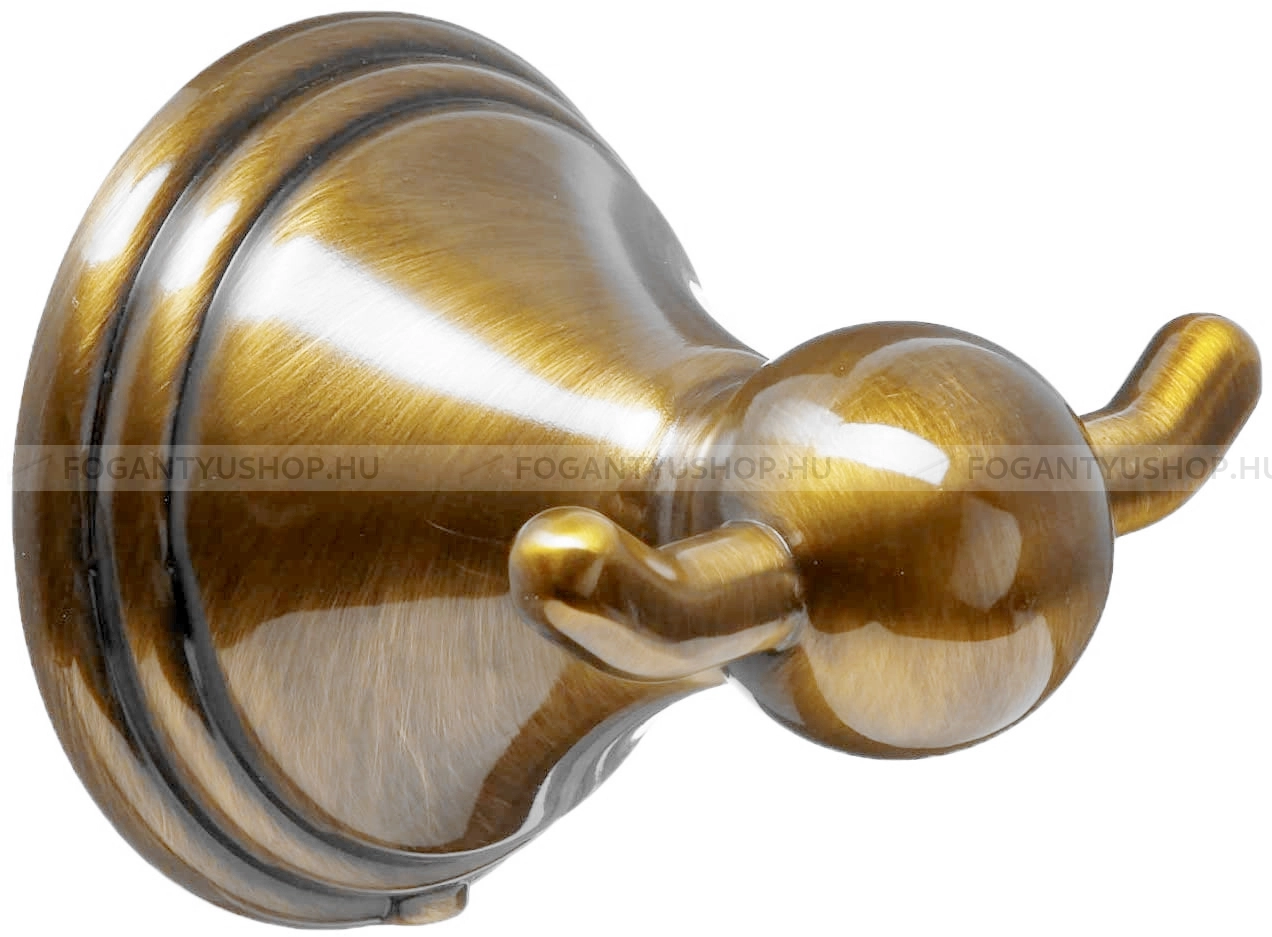GEDY Kabát fogas - ROMANCE akasztóval - Súrolt bronz - Réz - Fürdőszobai fali fogas