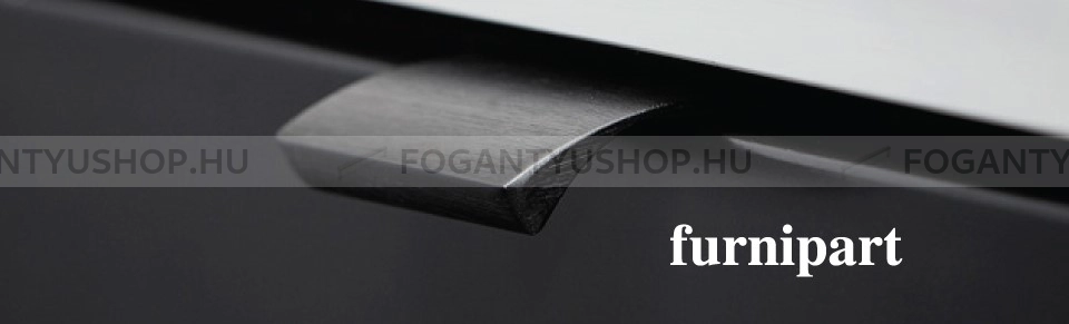 FURNIPART Fogantyú EDGE STRAIGHT - Fekete szálcsiszolt - Bútorajtó élére ültethető színes fém fogantyú