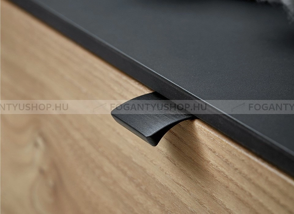 FURNIPART Fogantyú EDGE STRAIGHT - Fekete szálcsiszolt - Bútorajtó élére ültethető színes fém fogantyú