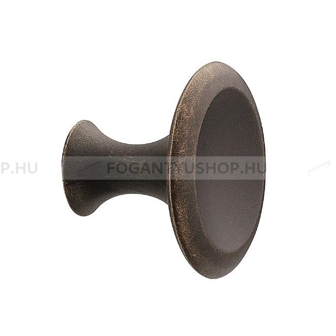 FURNIPART Gomb fogantyú - BELL - 1 furatos - Antik barna 23 - Zamak fém ötvözet - Antikolt, vintage fém gombfogantyú (szögletes, kerek)