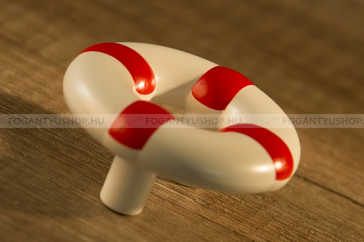 RUJZ DESIGN Bútorfogantyú - Gyerek mentőöv hajózás 32 506.32 Piros - furattáv 32 mm - Fehér belo, Piros rdeca1 410 - Farmer szövet - Színes gyerekbútor fogantyú
