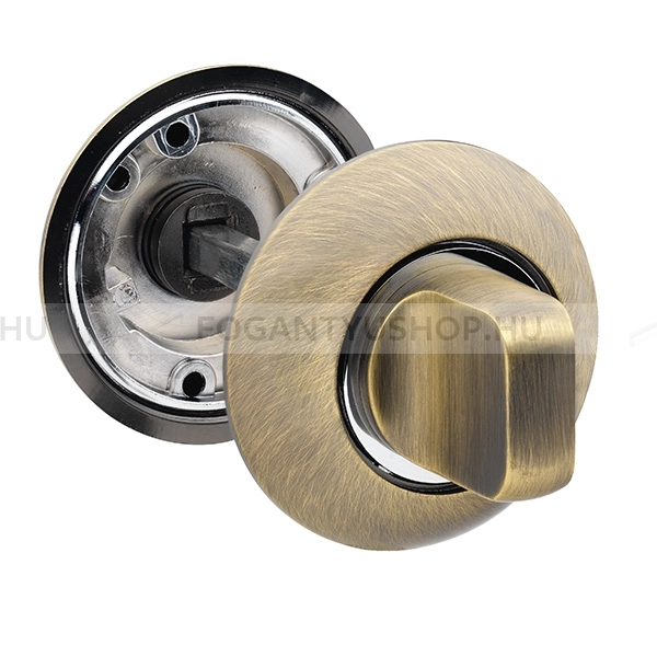 BUSSARE COMFORT WC zár forgató (körrozettás) - Antik bronz - Zamak fém ötvözet - Klasszikus WC zár