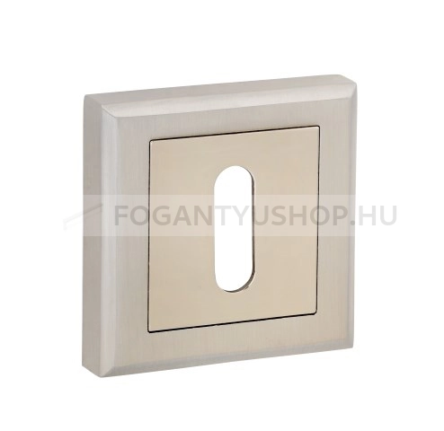 BUSSARE CLASSIC Normál kulcsos (BB) zártakaró négyzetrozetta pár - Szálcsiszolt, Krómozott - Alumínium - Modern rozetta