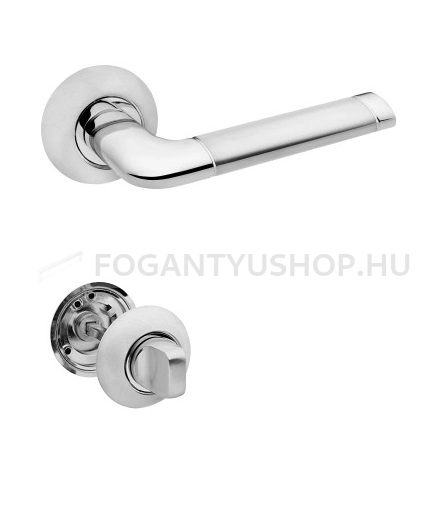 BUSSARE COMFORT - WC zár forgató gomb (körrozettás) - Szálcsiszolt króm (Zamak)
