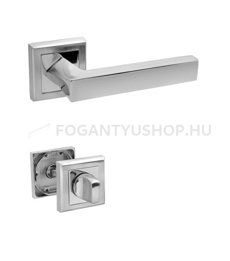BUSSARE COMFORT - WC zár forgató gomb (négyzetrozettás) - Szálcsiszolt króm (Zamak)
