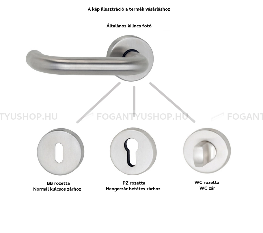 MAESTRO FUTURA - Beltéri ajtókilincs körrozettával (BB, PZ, WC) - Ezüst színre eloxált (Alumínium)