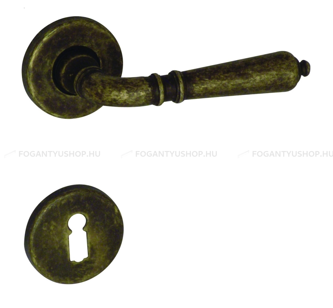 MAESTRO-VALENTINA---Belteri-ajtokilincs-korrozettaval-(BB-PZ-WC)---Patina-(Rez)