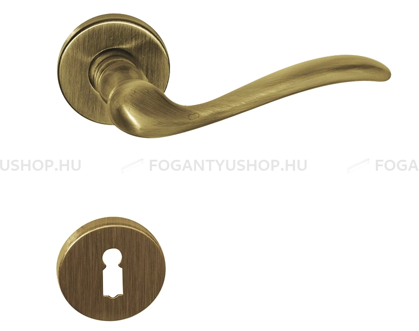 MAESTRO TOLOSA - Beltéri ajtókilincs körrozettával (BB, PZ, WC) - Súrolt bronz (Réz)