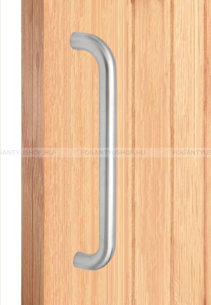 MAESTRO Tolópajzs 09010 U forma hengeres (1db) - Szálcsiszolt inox  - Márvány - Ajtóhúzó, tolópajzs fa-fém ajtóhoz, kapuhoz