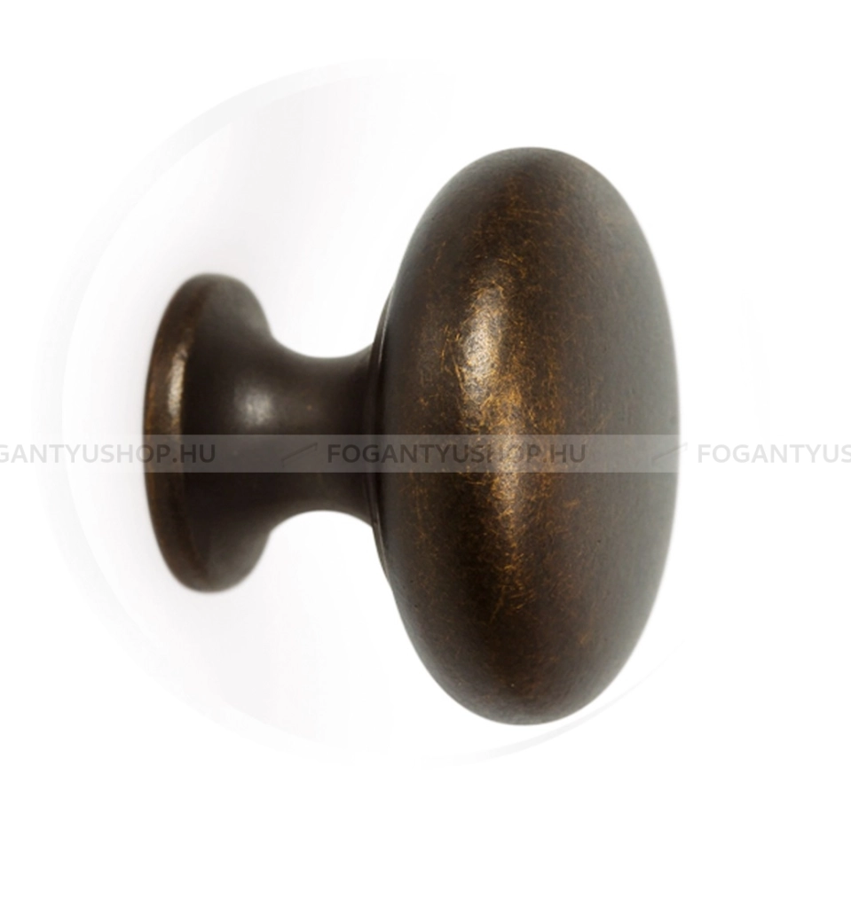 VIEFE Gomb fogantyú - DUKE Antikolt - 1 furatos - Antik sárgaréz Z614 - Zamak fém ötvözet - Antikolt, vintage fém gombfogantyú (szögletes, kerek)