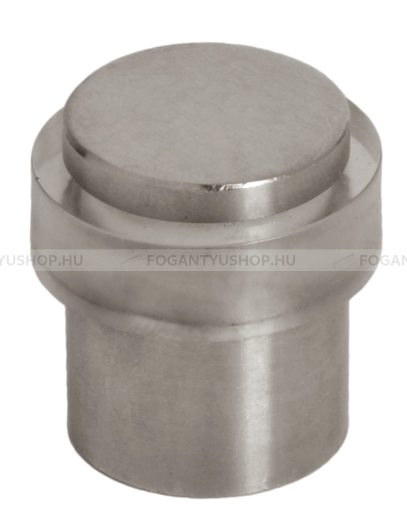 MAESTRO Ajtóütköző - Padlóra szerelhető, gomba alakú - kicsi - Szálcsiszolt fém, átlátszó gumi
