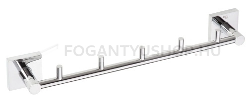 BEMETA Kabát fogas - BETA 5 akasztóval 42 cm - Krómozott - Réz - Fürdőszobai fali fogas