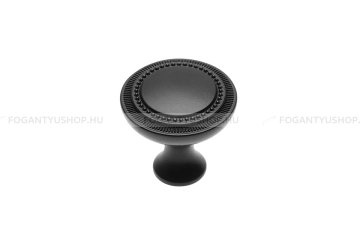 GTV Gomb fogantyú - IMPERIA - Matt fekete ZM2 - Zamak fém ötvözet - Színes fém gombfogantyú, bútorgomb