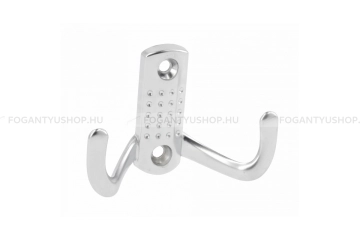 GTV Fogas - K23-B0 - Matt króm 05 - Acél fém - Dupla akasztós fogas