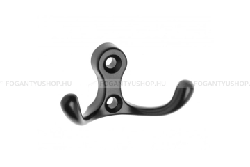 GTV Kabátakasztó - K24-C0 - Matt fekete 20M - Acél fém - Dupla akasztós fogas