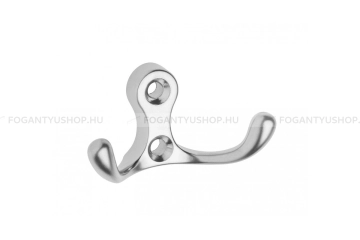 GTV Fogas - K24-C0 - Matt króm 05 - Acél fém - Dupla akasztós fogas