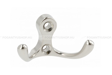 GTV Fogas - K24-C0 - Matt nikkel 02 - Acél fém - Dupla akasztós fogas