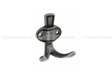 GTV Fogas - CORUNA-M - Antik ezüst 07 - Acél fém - Dupla akasztós fogas