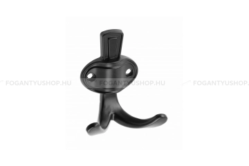 GTV Kabátakasztó - CORUNA-M - Matt fekete 20M - Acél fém - Dupla akasztós fogas