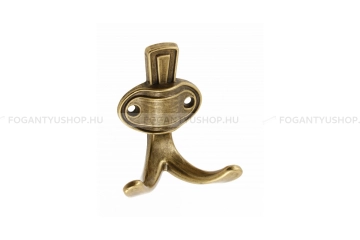 GTV Kabátakasztó - CORUNA-M - Sárgaréz 04 - Acél fém - Dupla akasztós fogas