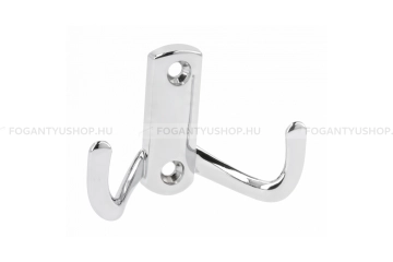 GTV Kabátakasztó - K23-E1 - Króm 01 - Acél fém - Dupla akasztós fogas