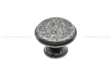 GTV Bútorgomb - CENTO - Antik ezüst 07 - Acél fém - Antikolt, vintage fém gombfogantyú (szögletes, kerek)