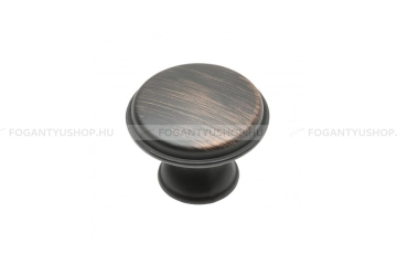 GTV Gomb fogantyú - CENTO - Antik réz 14 - Acél fém - Antikolt, vintage fém gombfogantyú (szögletes, kerek)