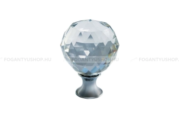 GTV Fogantyú - GZ-CRPA - Króm átlátszó 01 - Acél fém - Edzett üveggel kombinált fém bútorfogantyú