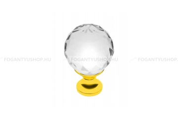 GTV Fogantyú - GZ-CRPA - Sárgaréz átlátszó 03 - Acél fém - Edzett üveggel kombinált fém bútorfogantyú