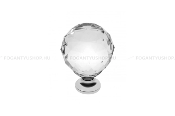 GTV Bútorfogantyú - GZ-CRPA - Króm átlátszó 01 - Acél fém - Edzett üveggel kombinált fém bútorfogantyú