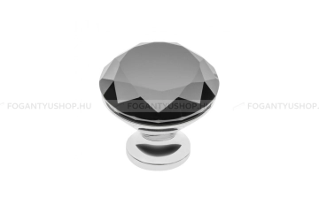 GTV Bútorfogantyú - GZ-CRPB - Króm átlátszó 01 - Acél fém - Edzett üveggel kombinált fém bútorfogantyú