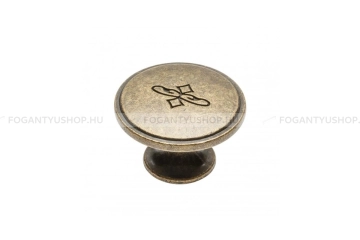 GTV Bútorgomb - OLBIA - Csiszolt antracit 21 - Acél fém - Antikolt, vintage fém gombfogantyú (szögletes, kerek)