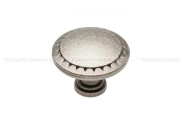 GTV Gomb fogantyú - PALERMO - Antik ezüst 07 - Acél fém - Antikolt, vintage fém gombfogantyú (szögletes, kerek)