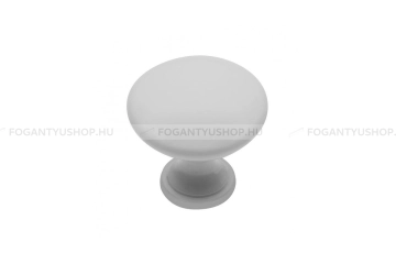 GTV Gomb fogantyú - TERNI - Fehér fényes 10 - Acél fém - Színes fém gombfogantyú, bútorgomb