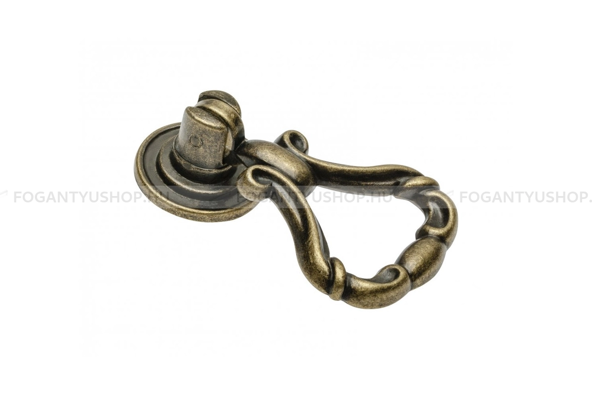 GTV Gomb fogantyú - KT 1147 04 04 - 1 furatos - Antik réz 04 - Acél fém - Antikolt, vintage fém gombfogantyú (szögletes, kerek)
