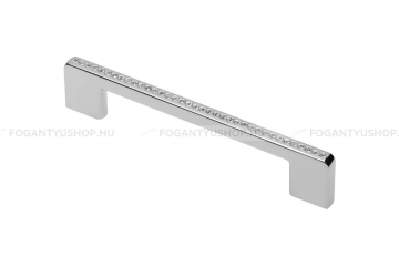 GTV Bútorfogantyú - CRA14 - Króm 01 - Acél fém - Edzett üveggel kombinált fém bútorfogantyú - Több méretben elérhető
