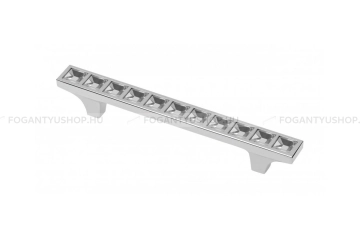 GTV Fogantyú - UZ-02C - Króm 01 - Acél fém - Edzett üveggel kombinált fém bútorfogantyú - Több méretben elérhető