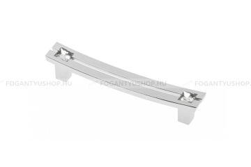 GTV Bútor fogantyú - UZ-71C - Króm 01 - Acél fém - Edzett üveggel kombinált fém bútorfogantyú