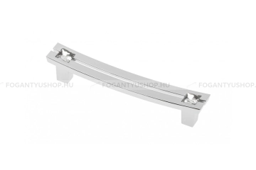 GTV Bútorfogantyú - UZ-71C - Króm 01 - Acél fém - Edzett üveggel kombinált fém bútorfogantyú